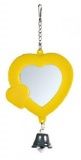 Игрушка для птиц Trixie зеркало-сердечко с колокольчиком пластик